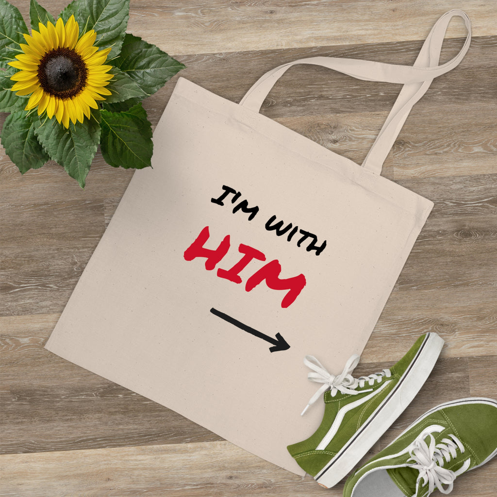 Couple Tote Bag - I'm with him