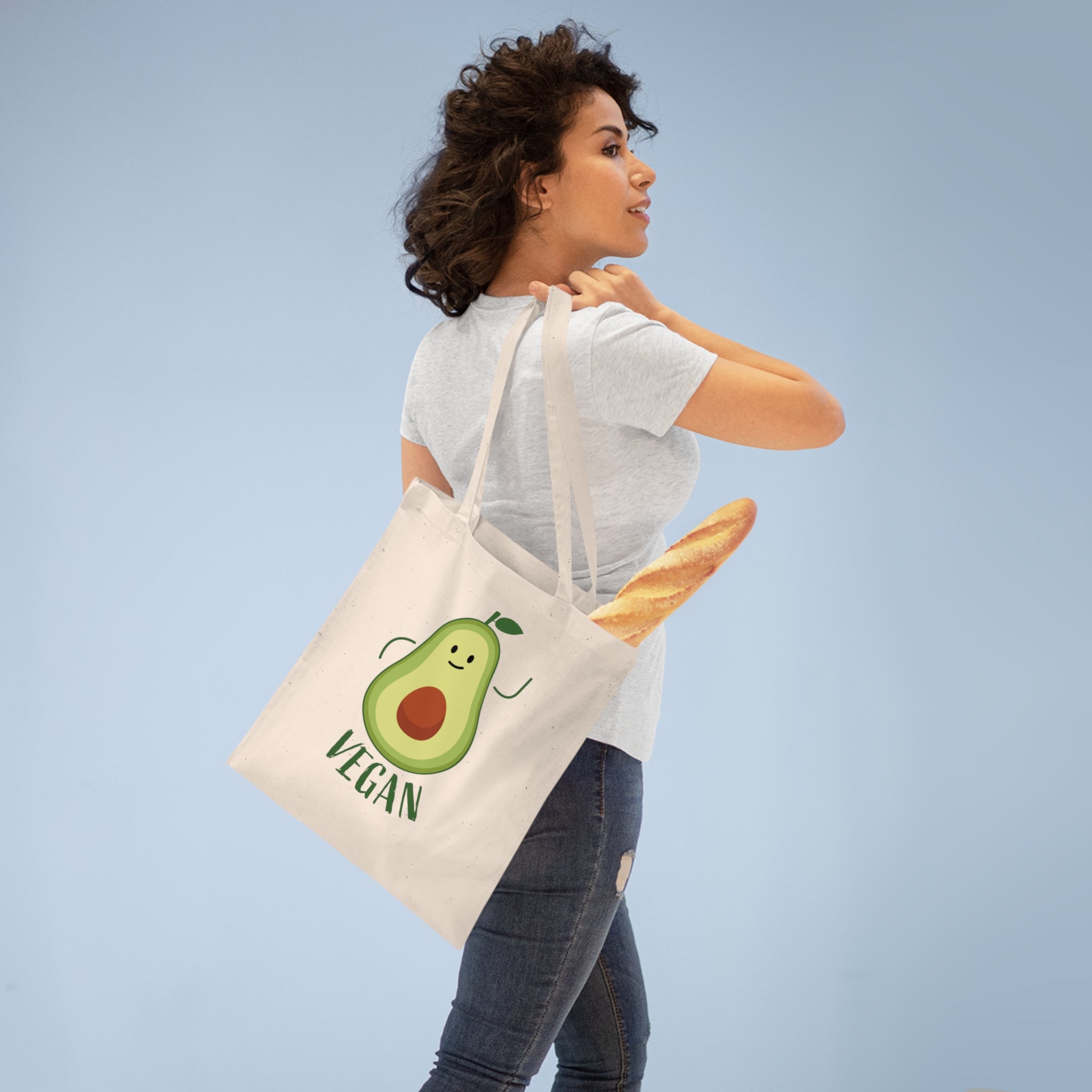 Eco-Friendly Tote Bag for Vegans and Nature Lovers, Reusable Shopping Bag, Sustainable Gift, Floral and Avocado Designs